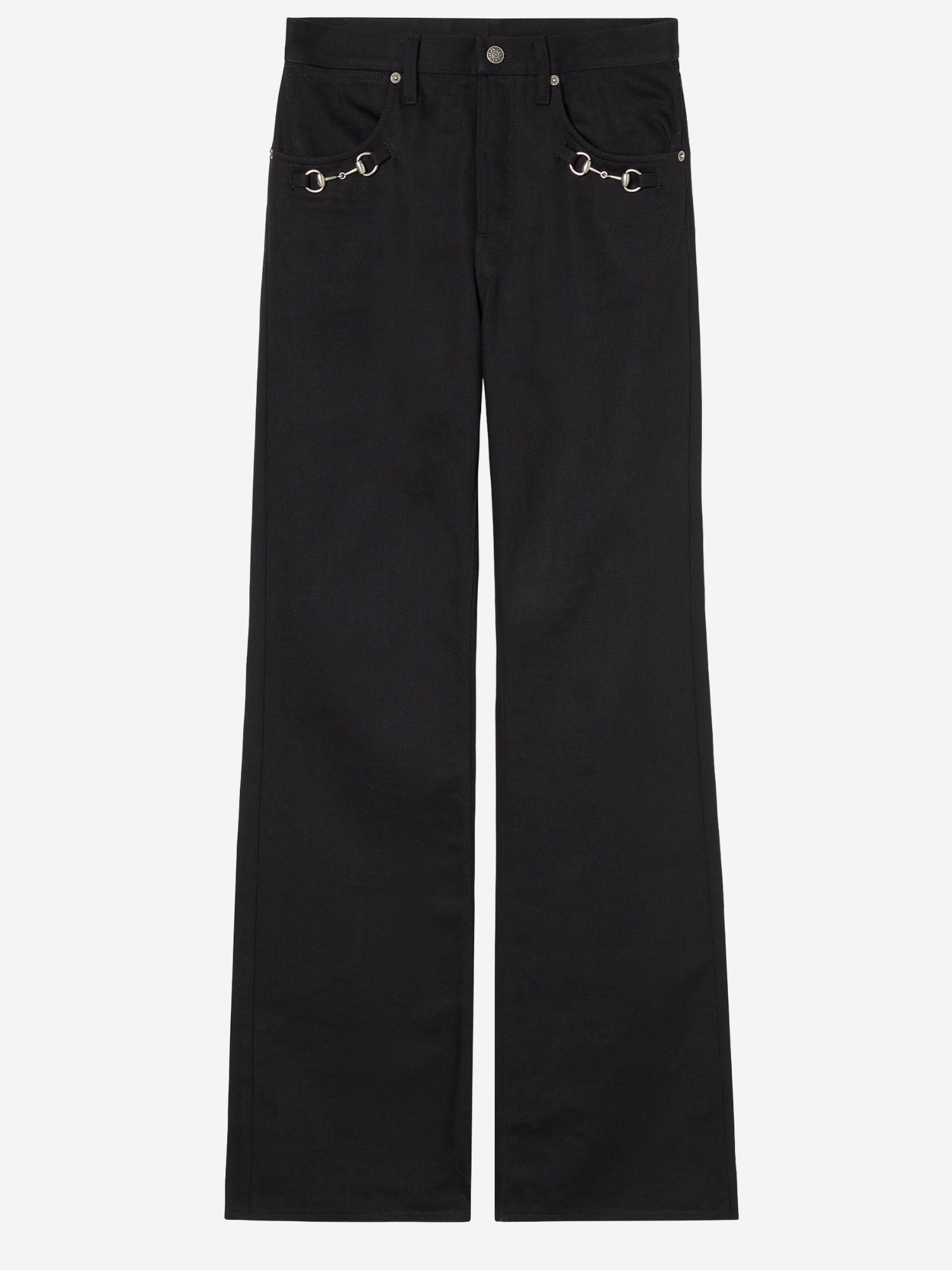 Jeans in denim di cotone con dettaglio morsetto 860844 XDDFZ1000 GUCCI 