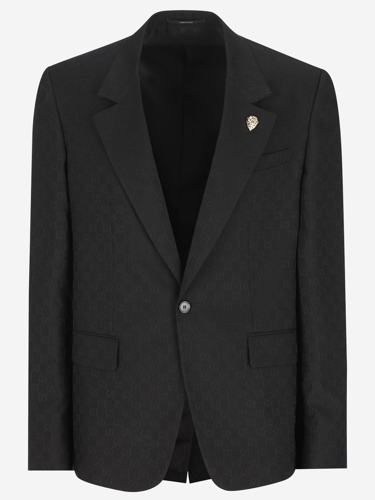 GIACCA IN MISTO LANA CON MOTIVO GG 864110 ZAUP11000 GUCCI 
