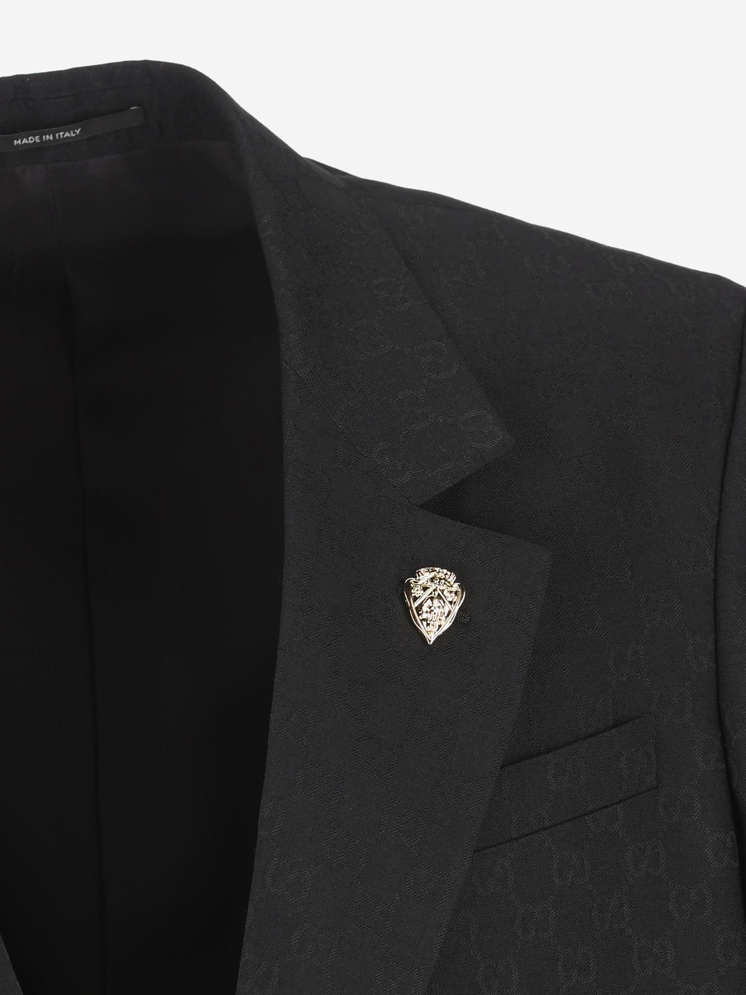 GIACCA IN MISTO LANA CON MOTIVO GG 864110 ZAUP11000 GUCCI 
