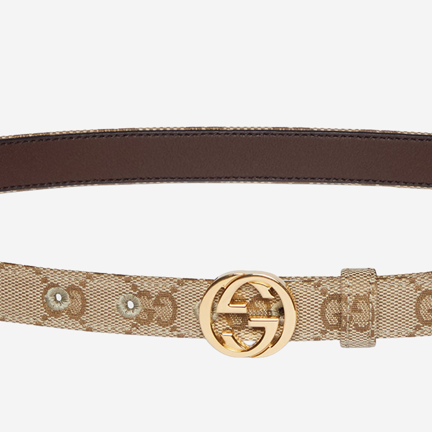 Cintura sottile con fibbia Incrocio GG 864428 FAFXM9611 GUCCI 