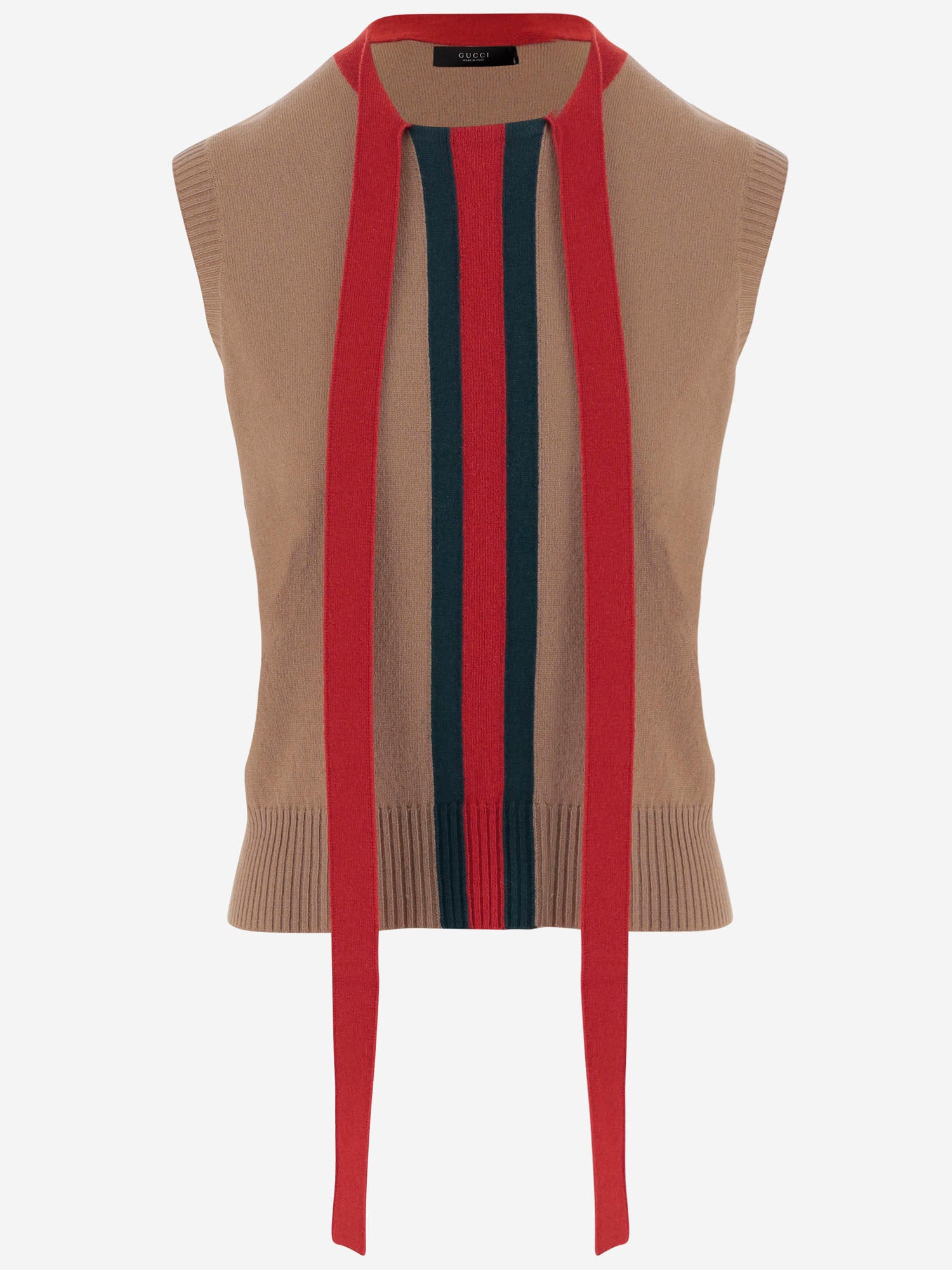 MAGLIA IN CASHMERE CON NASTRO WEB 864968 XKFGP2149 GUCCI 