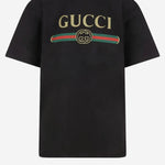 T-SHIRT IN COTONE E SETA CON LOGO 865015 XJHUF1152 GUCCI 