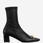 STIVALETTI IN PELLE CON MORSETTO 865405 AAGGW1000 GUCCI 