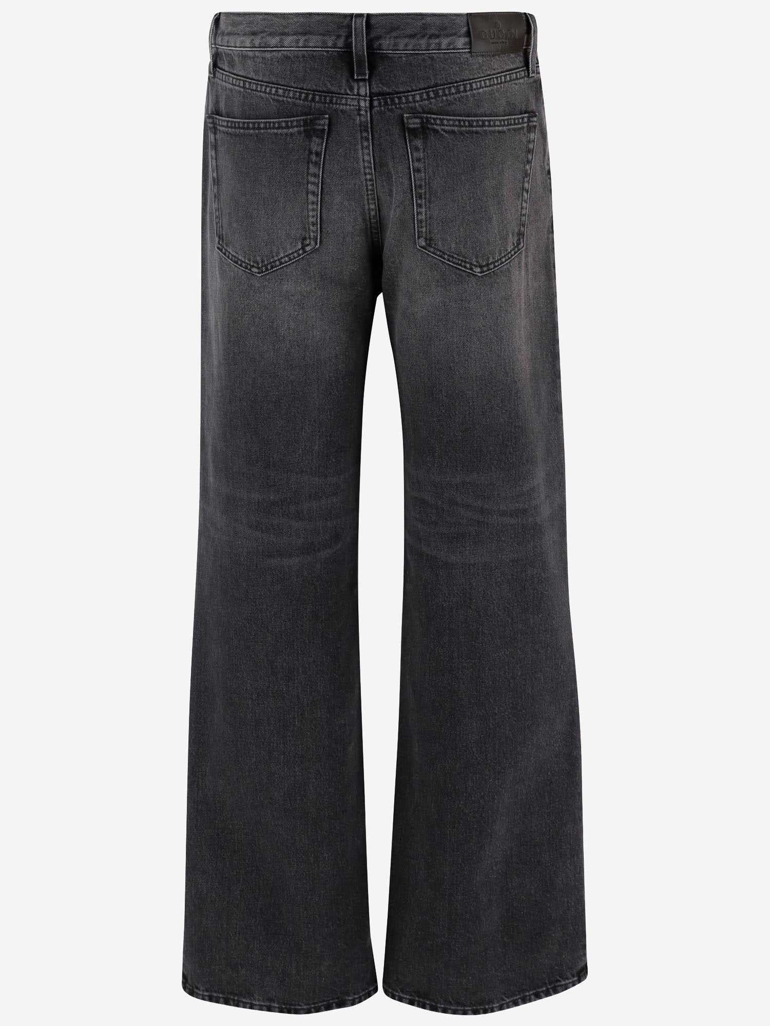 Jeans in denim di cotone con dettaglio morsetto 866906 XDDF11165 GUCCI 
