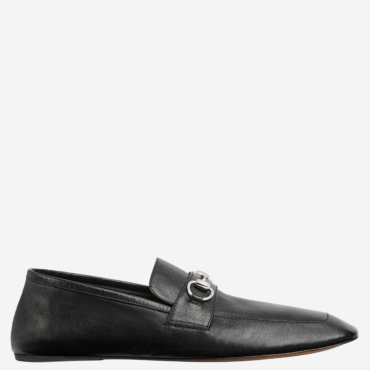 MOCASSINI IN PELLE CON MORSETTO 867507 AAGEH1000 GUCCI 