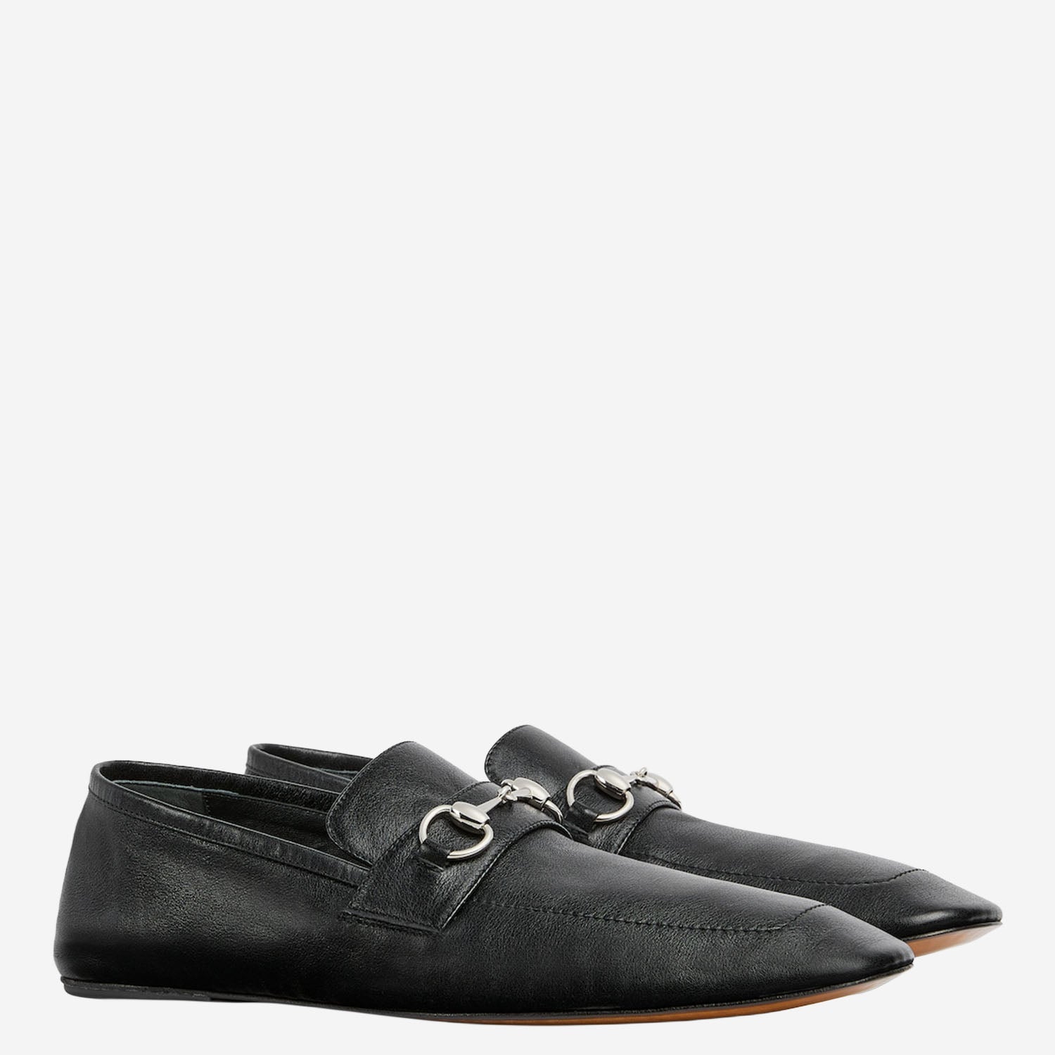 MOCASSINI IN PELLE CON MORSETTO 867507 AAGEH1000 GUCCI 