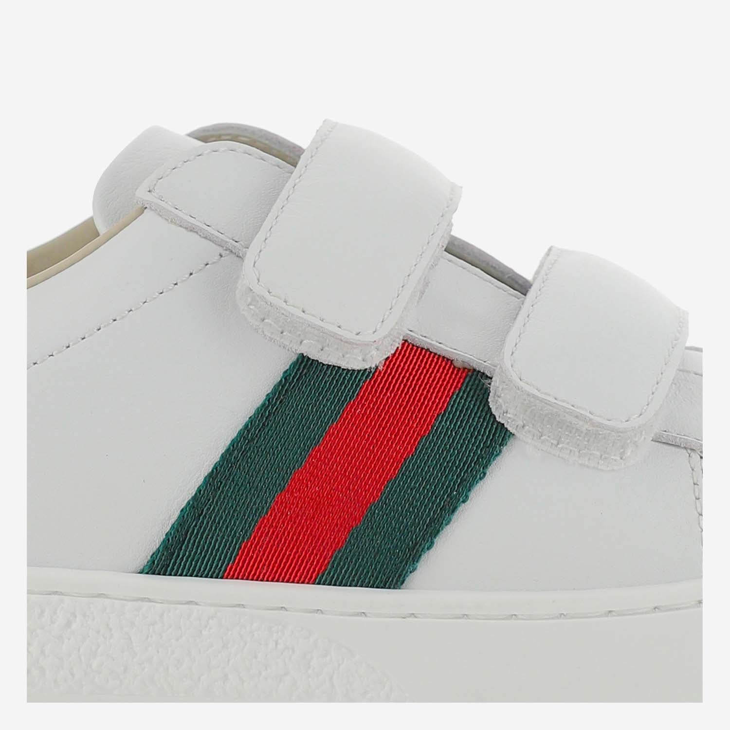 SNEAKER ACE IN PELLE CON NASTRO WEB 455448 CPWP09085 GUCCI KIDS 