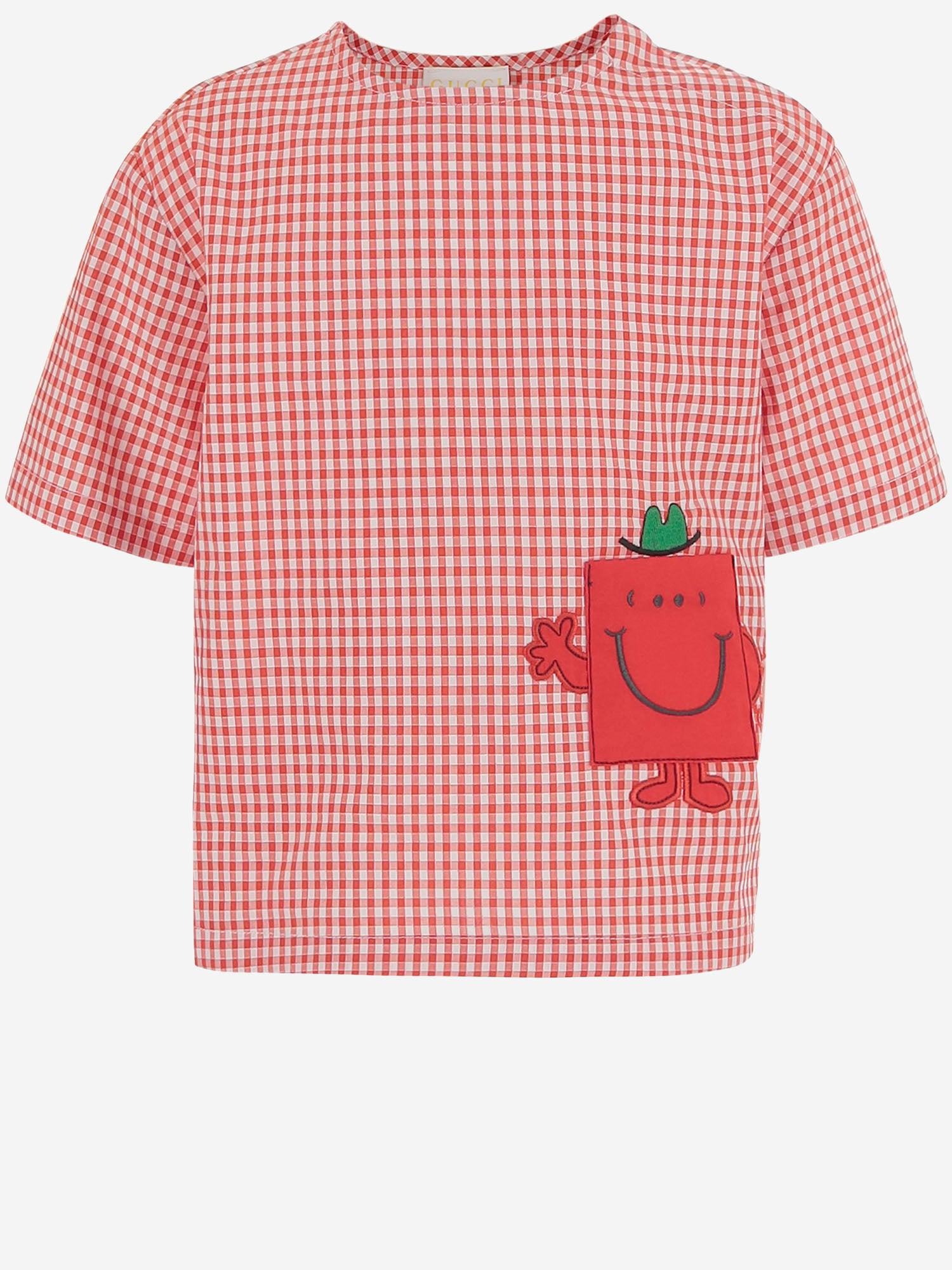 T-SHIRT IN COTONE CON MOTIVO A QUADRI 848696 XWA7X6312 GUCCI KIDS 