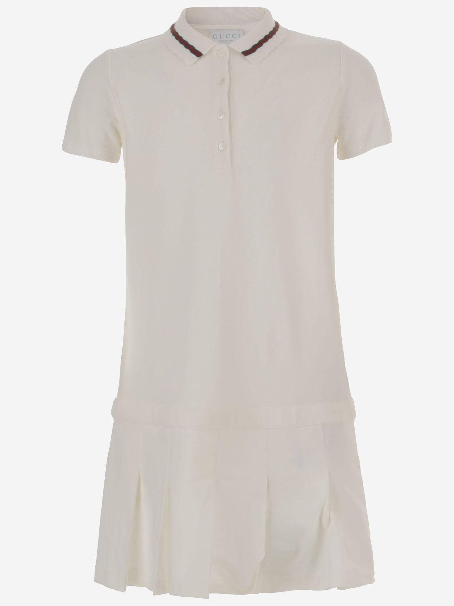 ABITO IN COTONE STRETCH CON NASTRO WEB 852832 XJHRS9024 GUCCI KIDS 