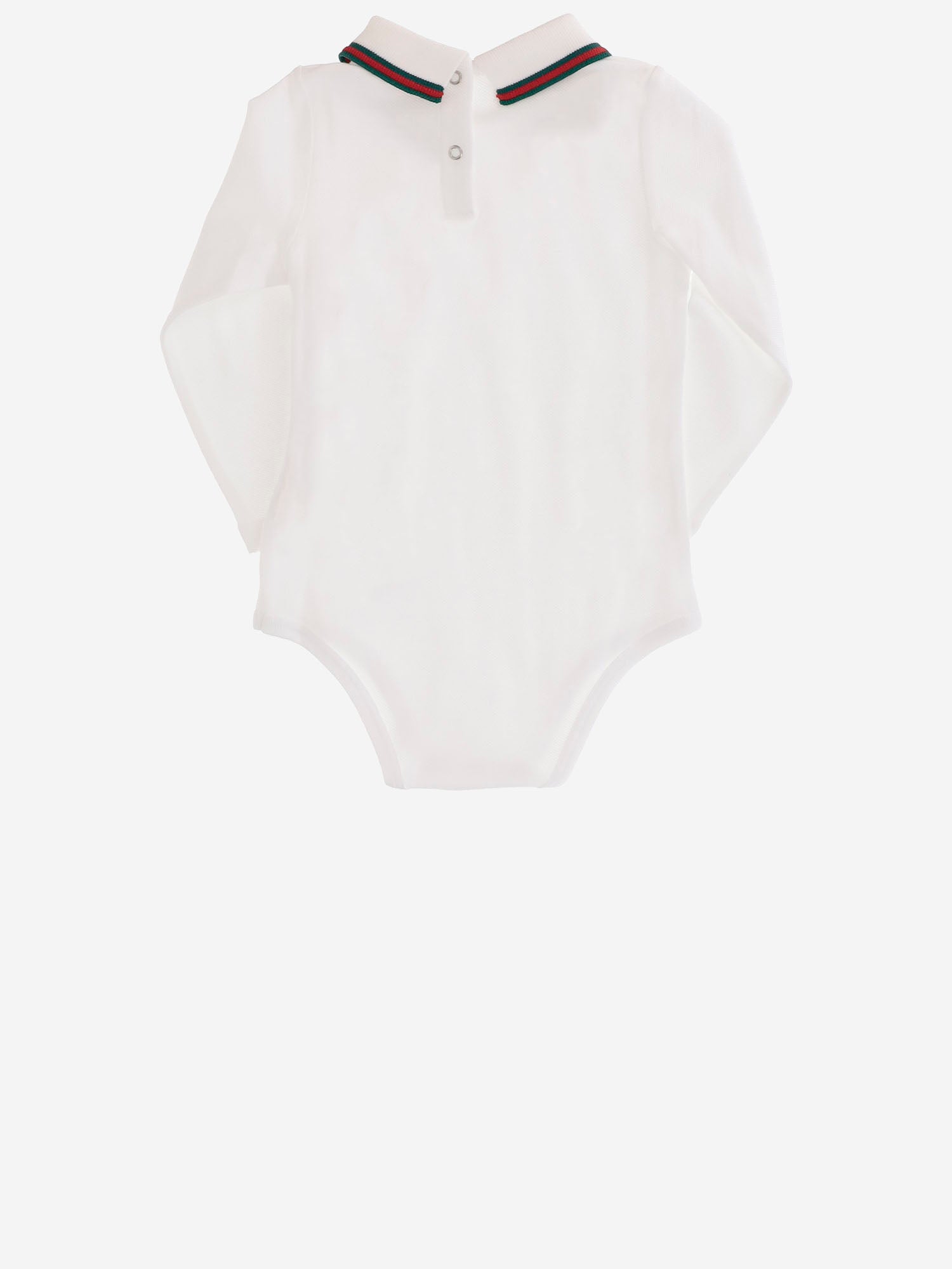 Body in cotone stretch con nastro web 853331 XJGXV9250 GUCCI KIDS 