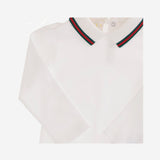 Body in cotone stretch con nastro web 853331 XJGXV9250 GUCCI KIDS 