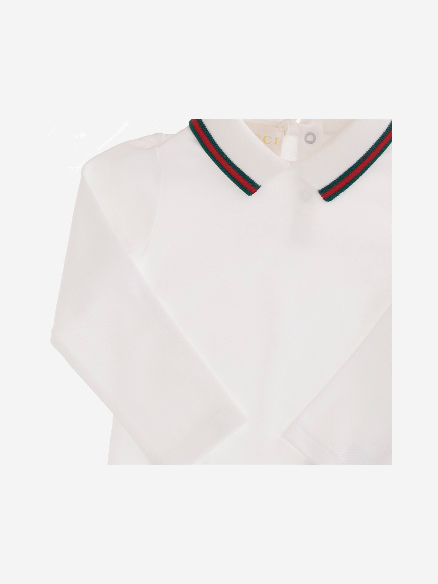 Body in cotone stretch con nastro web 853331 XJGXV9250 GUCCI KIDS 