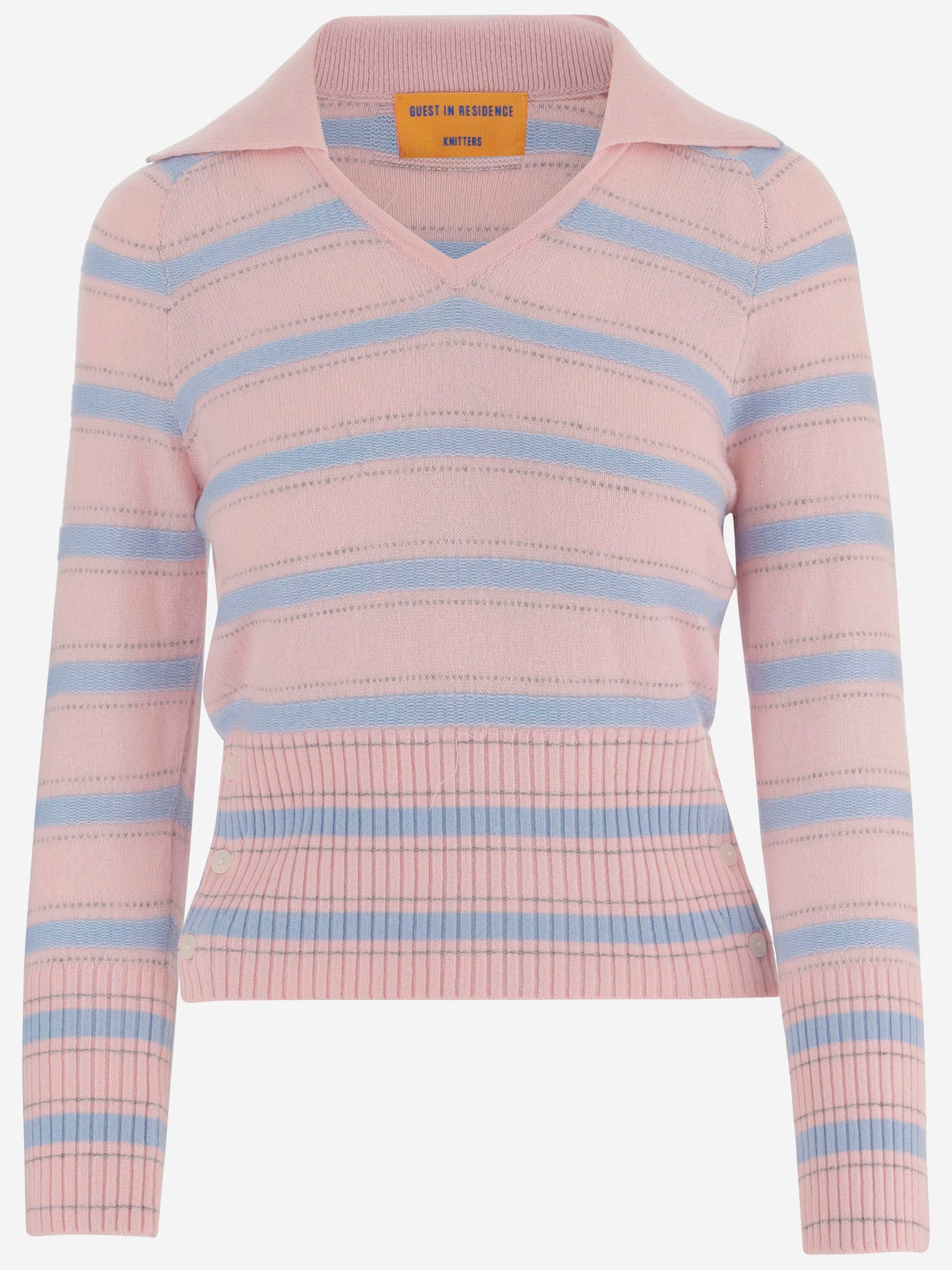 MAGLIA IN CASHMERE A RIGHE W40510AM PWPNKCO GUEST IN RESIDENCE 