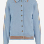 GIACCA VARSITY IN COTONE E CASHMERE W4083JM CLRSKY GUEST IN RESIDENCE 