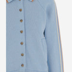 GIACCA VARSITY IN COTONE E CASHMERE W4083JM CLRSKY GUEST IN RESIDENCE 