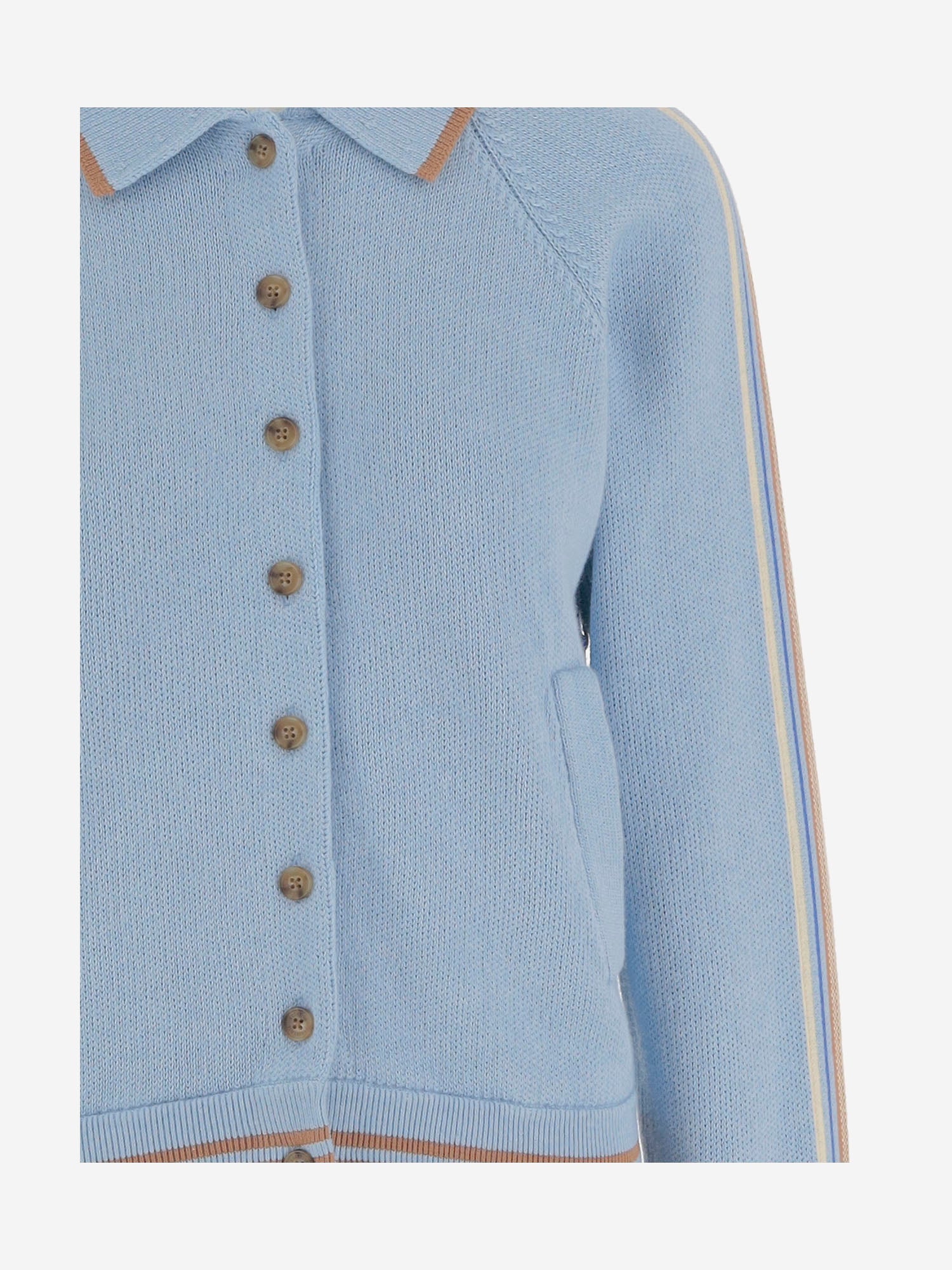 GIACCA VARSITY IN COTONE E CASHMERE W4083JM CLRSKY GUEST IN RESIDENCE 