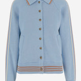 GIACCA VARSITY IN COTONE E CASHMERE W4083JM CLRSKY GUEST IN RESIDENCE 