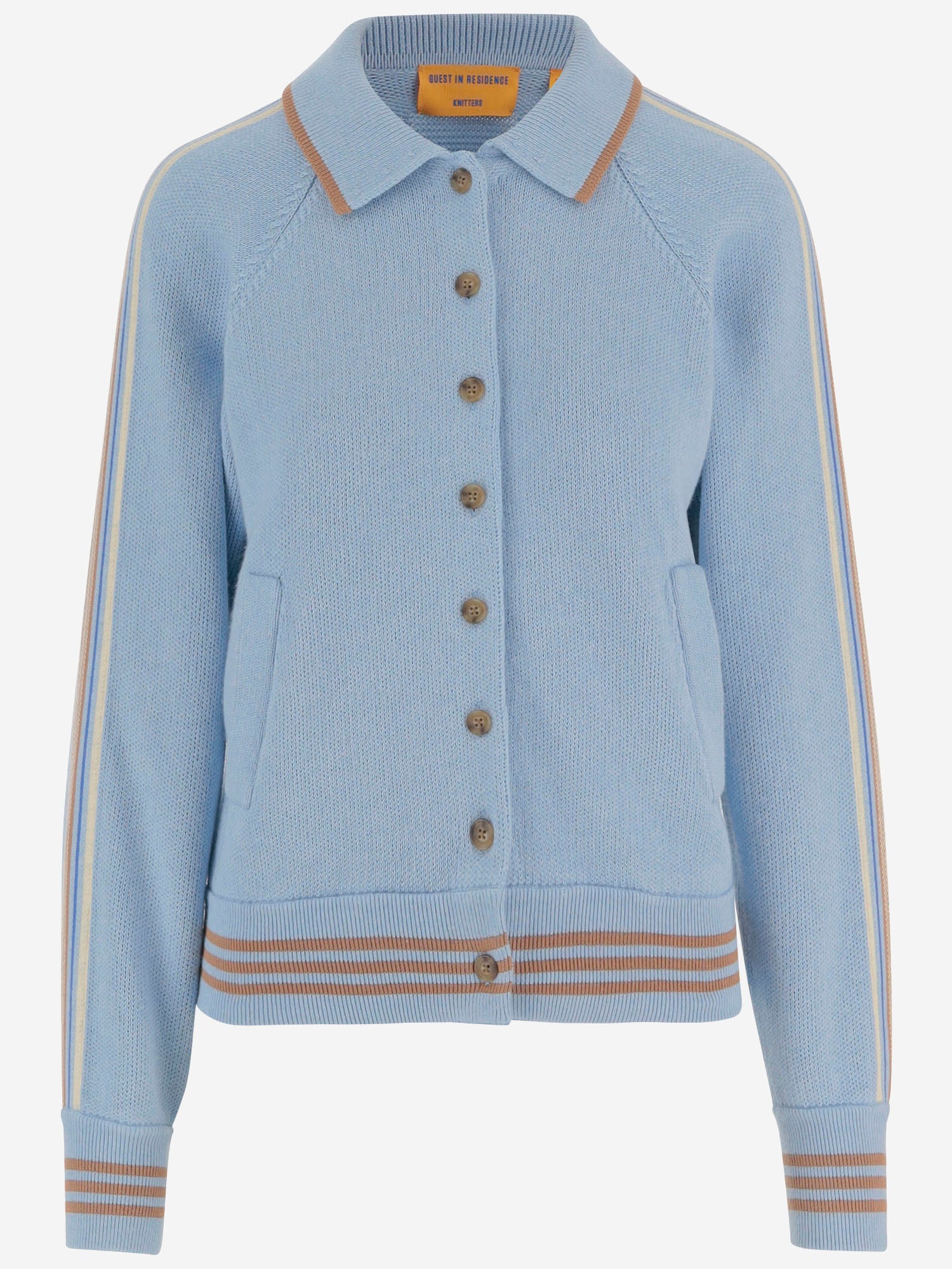 GIACCA VARSITY IN COTONE E CASHMERE W4083JM CLRSKY GUEST IN RESIDENCE 