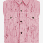 GILET IN COTONE CON DETTAGLI SFRANGIATI HEW09127GF180PXD T0568 HAIKURE 