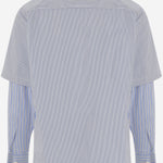 CAMICIA IN COTONE A RIGHE CON MANICHE DOPPIE HQB007 1 HOMME 