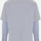 CAMICIA IN COTONE A RIGHE CON MANICHE DOPPIE HQB007 1 HOMME 