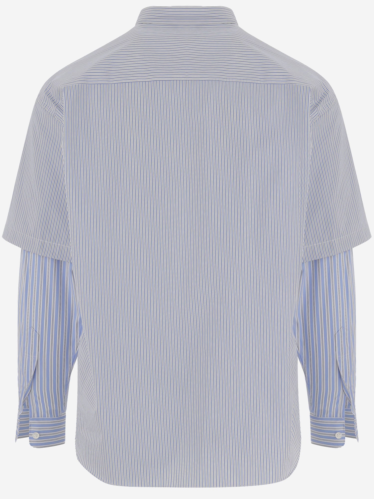 CAMICIA IN COTONE A RIGHE CON MANICHE DOPPIE HQB007 1 HOMME 