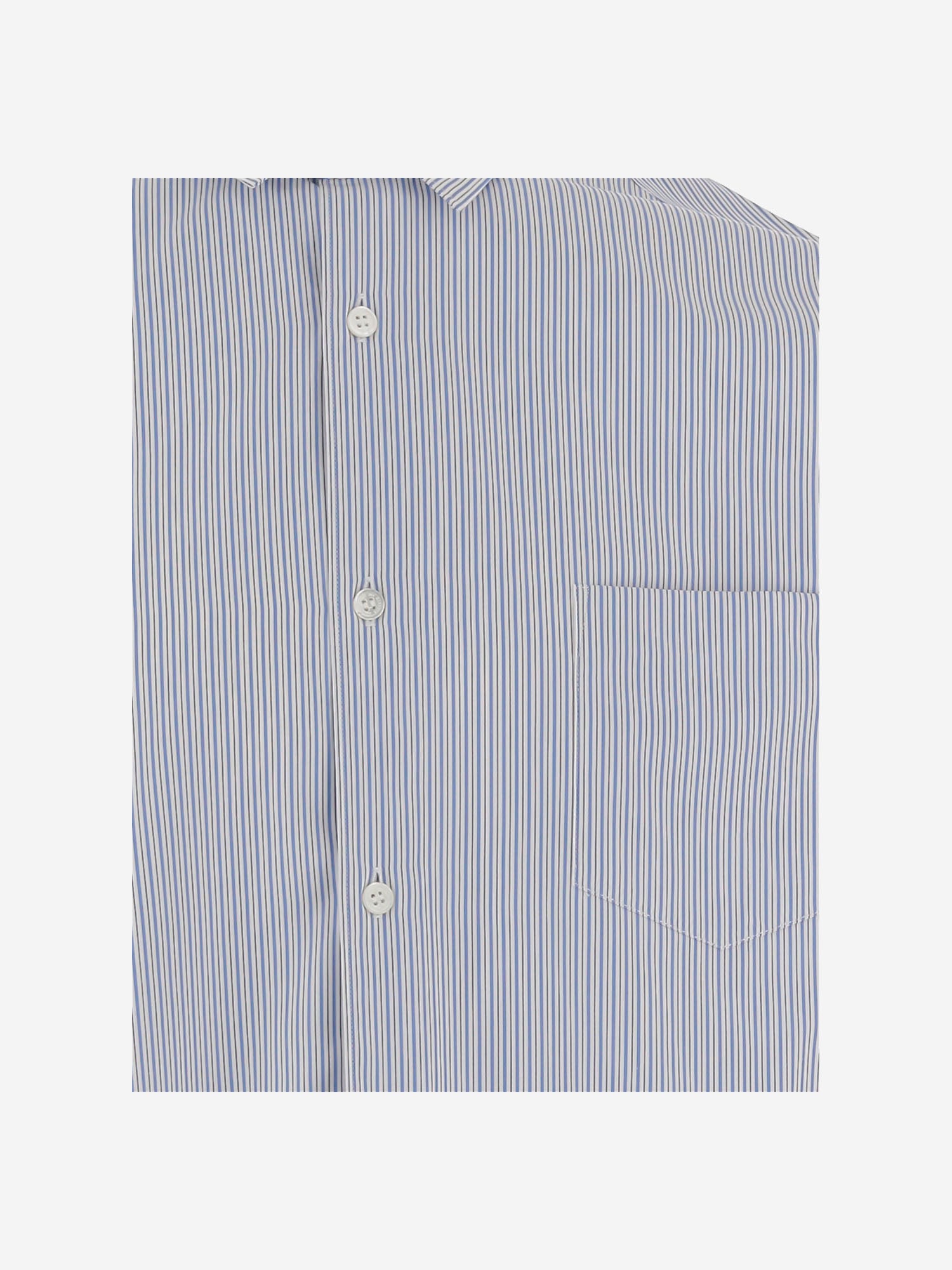 CAMICIA IN COTONE A RIGHE CON MANICHE DOPPIE HQB007 1 HOMME 