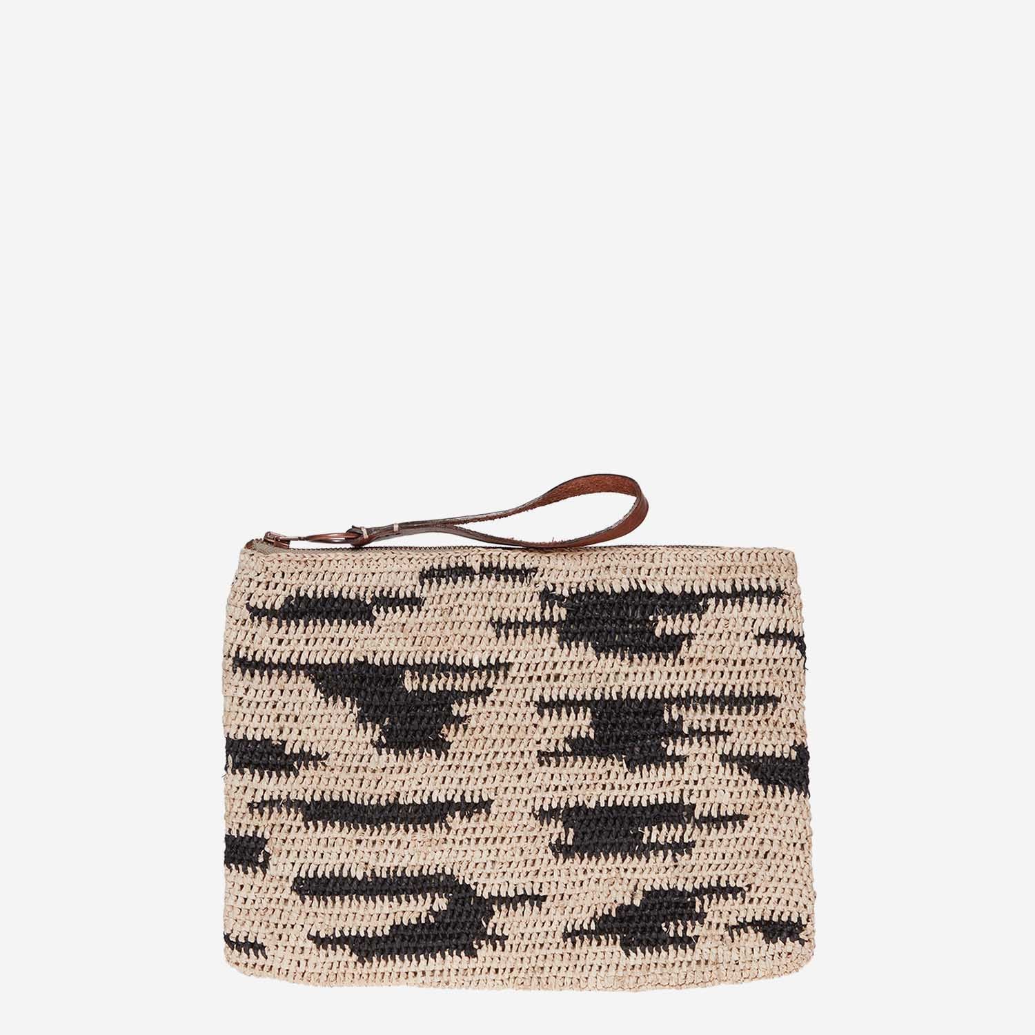 POCHETTE IN RAFIA NATURALE AMPYZEBRA EXCLU IBELIV 