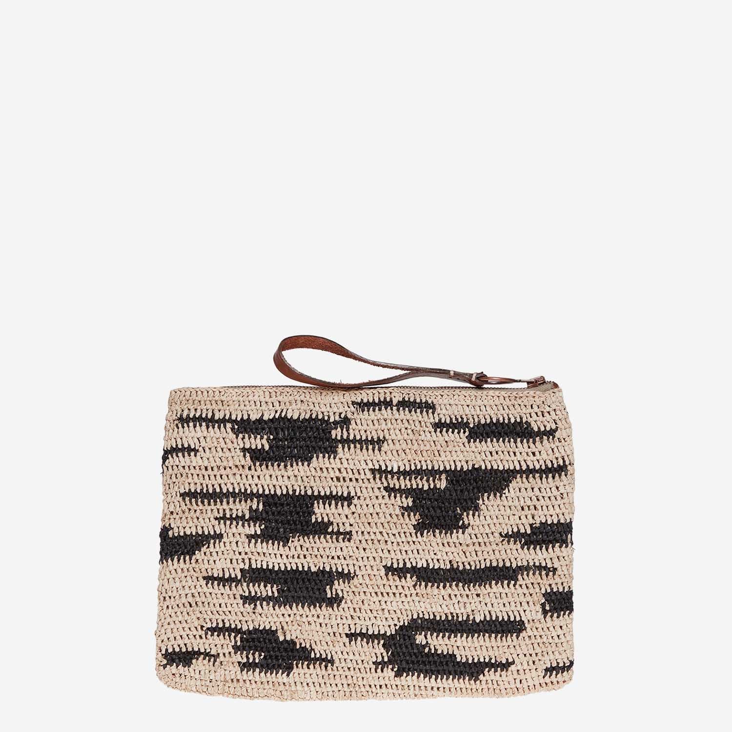 POCHETTE IN RAFIA NATURALE AMPYZEBRA EXCLU IBELIV 