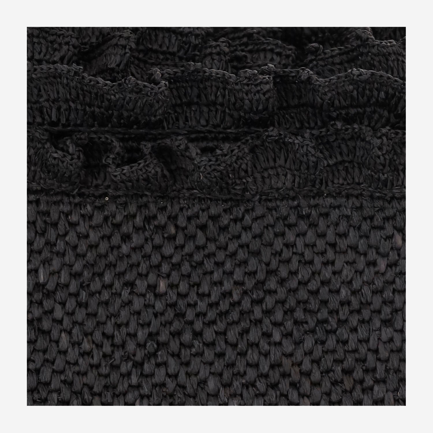 BORSA TOTE IN RAFIA E COTONE LAGUNA BLACK IBELIV 