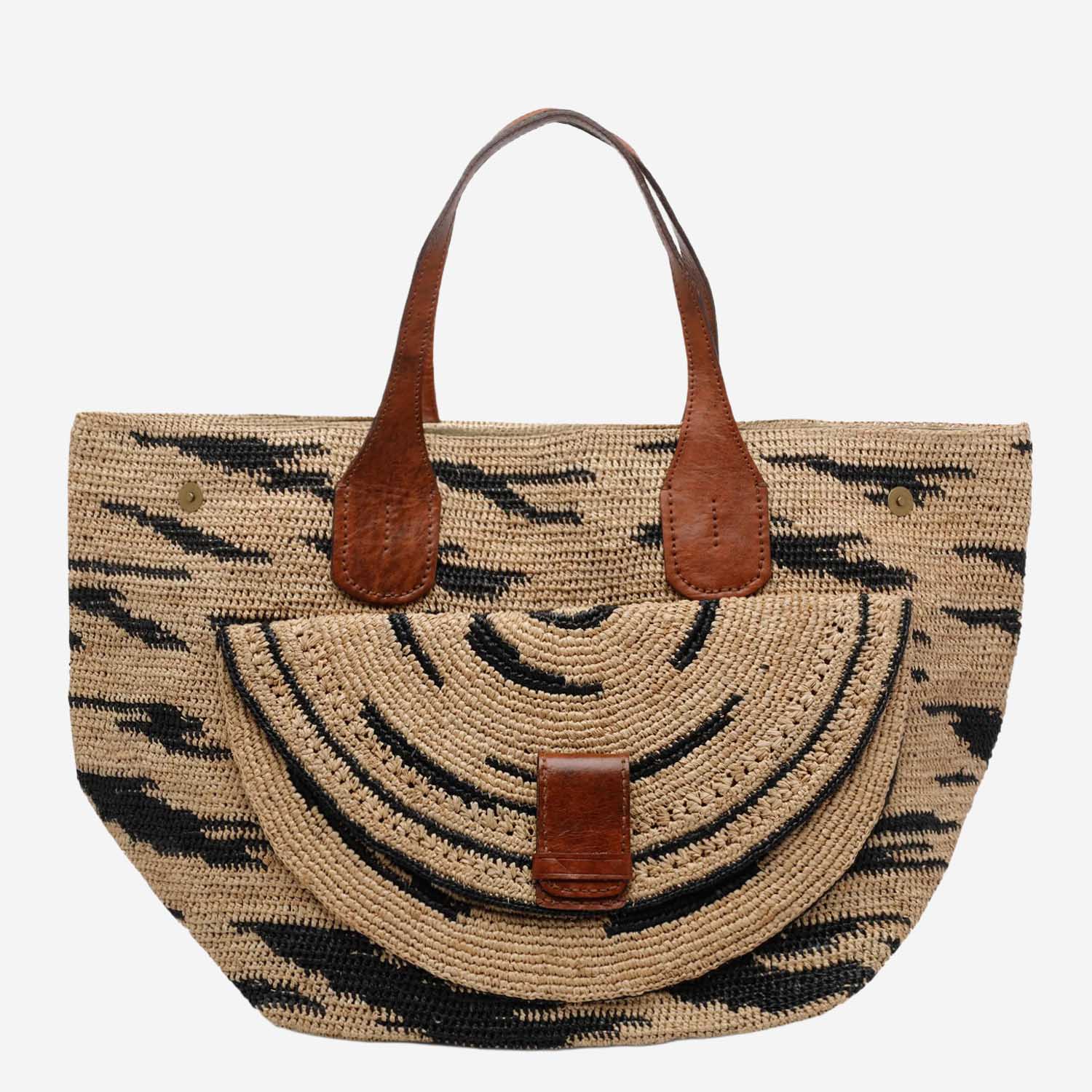BORSA TOTE LAZA II IN RAFIA LAZAIIZEBRA EXCLU IBELIV 