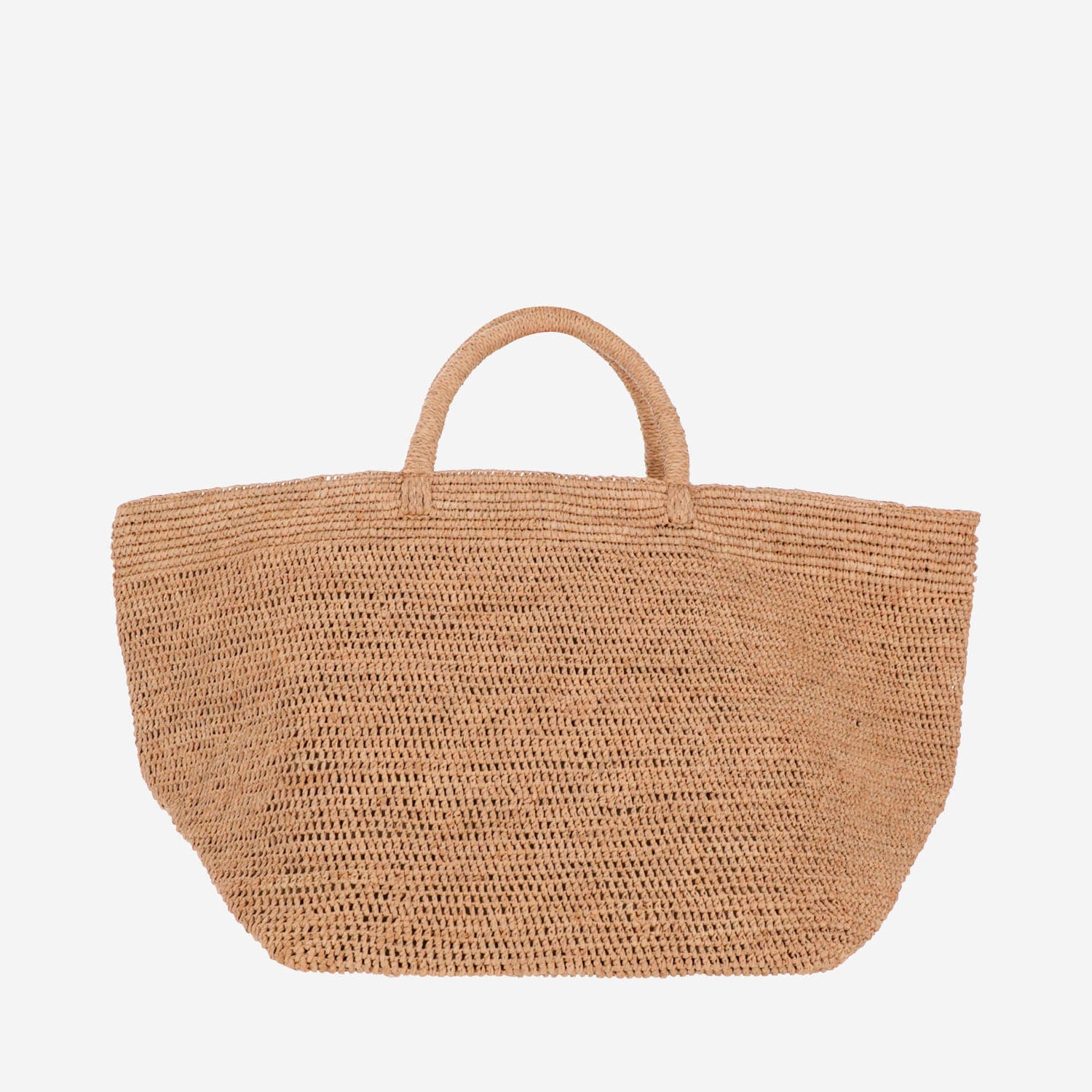 BORSA TOTE MEDIA VANILLA IN RAFIA VANILLA TEA IBELIV 