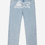 JEANS IN DENIM DI COTONE CON LOGO ICD001 HEAVY WASH BLUE ICECREAM 