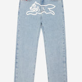 JEANS IN DENIM DI COTONE CON LOGO ICD001 HEAVY WASH BLUE ICECREAM 