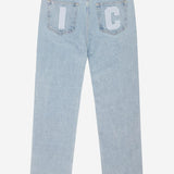 JEANS IN DENIM DI COTONE CON LOGO ICD001 HEAVY WASH BLUE ICECREAM 