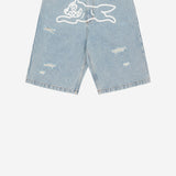 PANTALONI CORTI IN COTONE ICD003 HEAVY WASH BLUE ICECREAM 