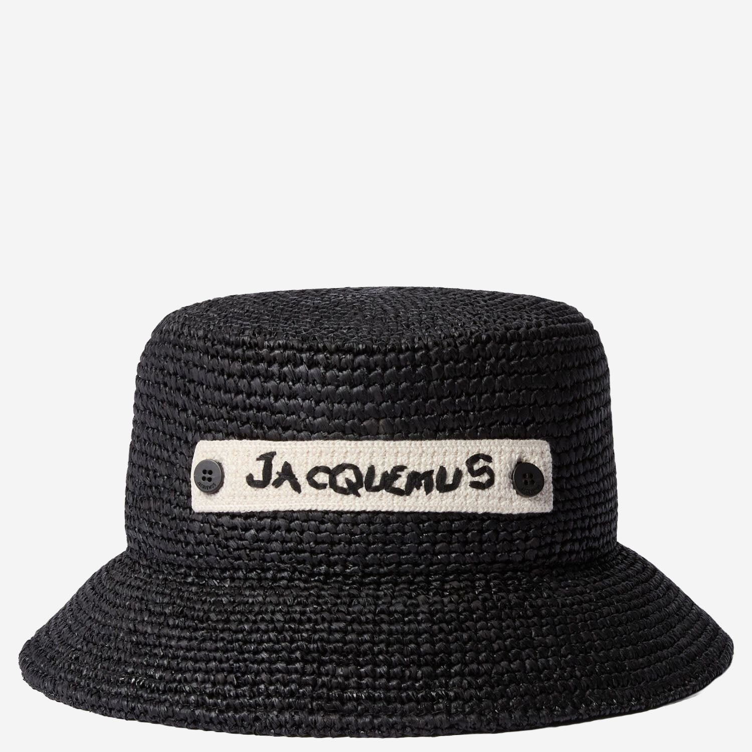 CAPPELLO BUCKET IN RAFIA CON LOGO ACU00835AW00501 990 JACQUEMUS 