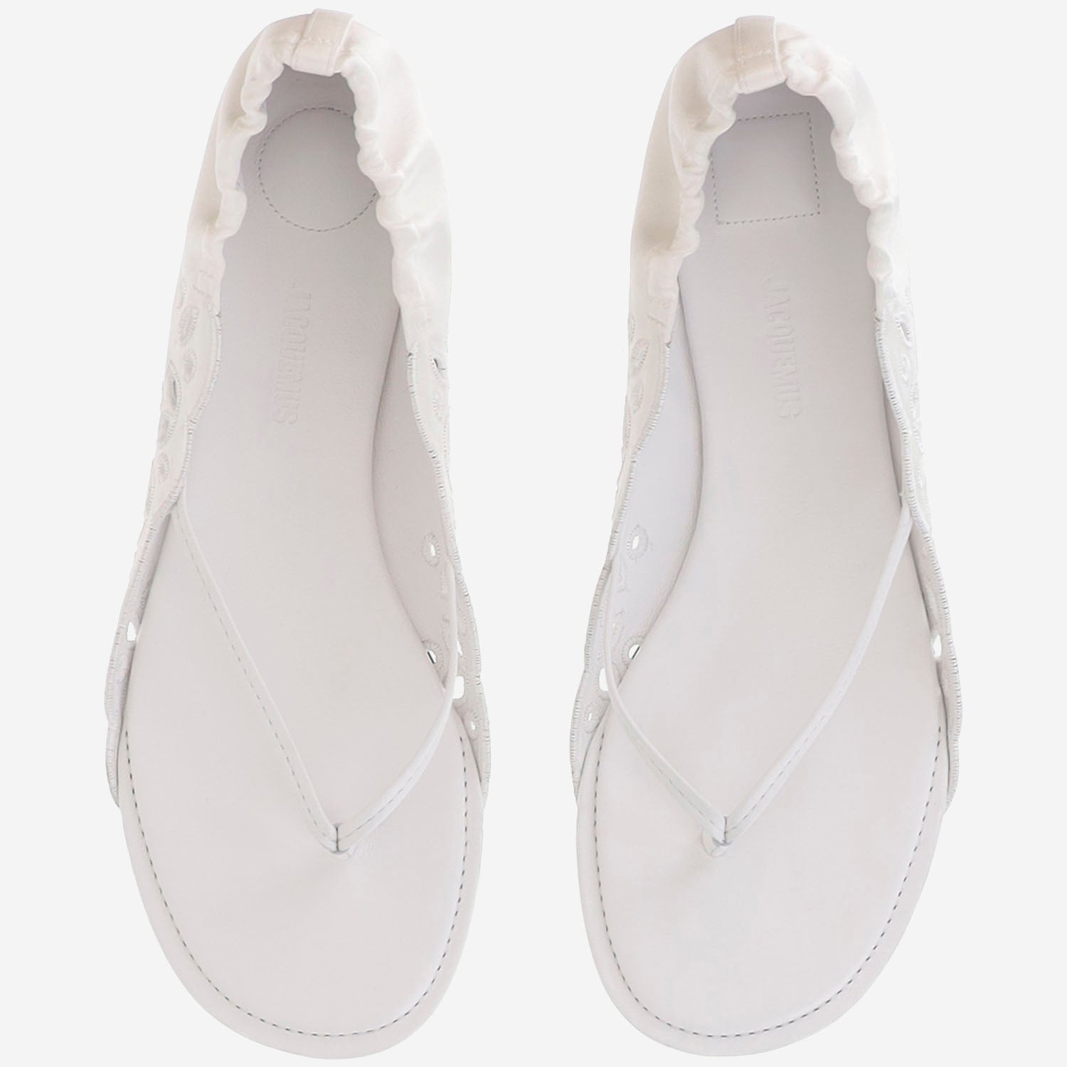 Sandali in pelle e tessuto con dettagli cut-out FOW00203AW00819 100 JACQUEMUS 