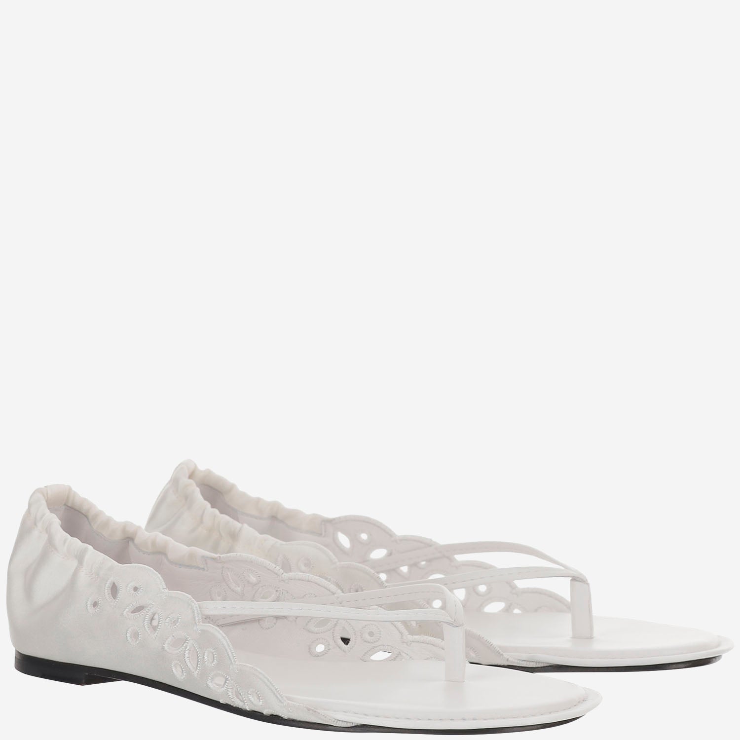 Sandali in pelle e tessuto con dettagli cut-out FOW00203AW00819 100 JACQUEMUS 