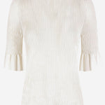 T-SHIRT IN MISTO VISCOSA CON MANICHE ARRICCIATE J02GC0144 J18363100 JIL SANDER 