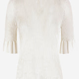 T-SHIRT IN MISTO VISCOSA CON MANICHE ARRICCIATE J02GC0144 J18363100 JIL SANDER 