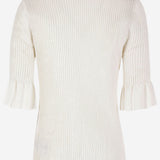 T-SHIRT IN MISTO VISCOSA CON MANICHE ARRICCIATE J02GC0144 J18363100 JIL SANDER 