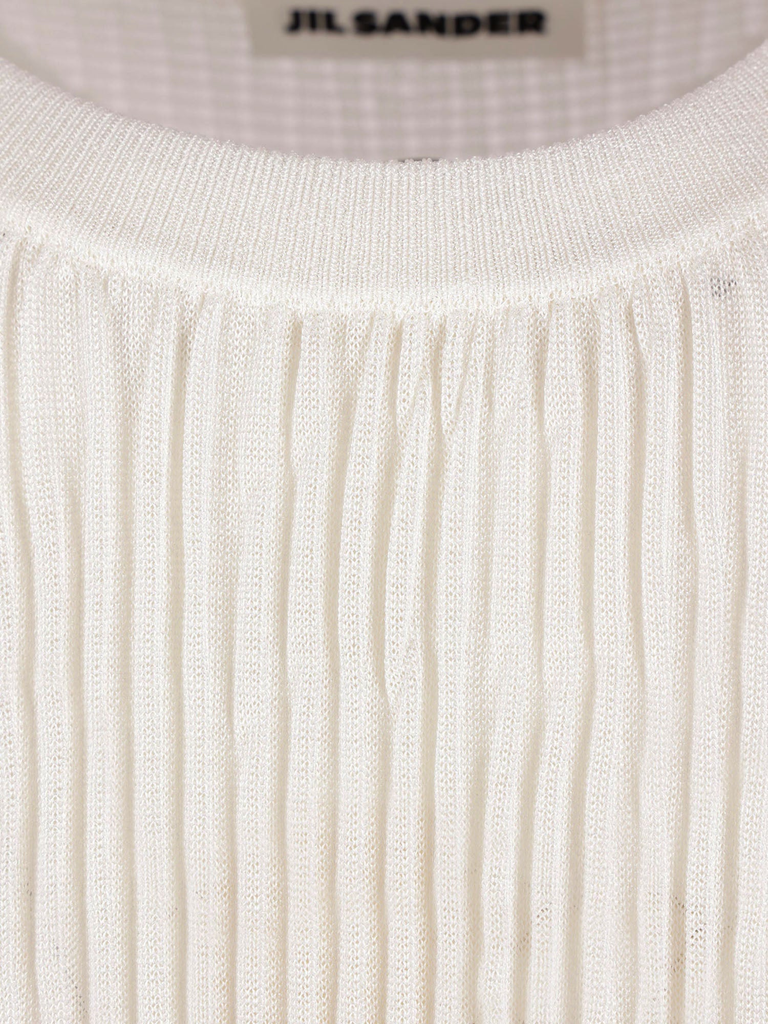 T-SHIRT IN MISTO VISCOSA CON MANICHE ARRICCIATE J02GC0144 J18363100 JIL SANDER 