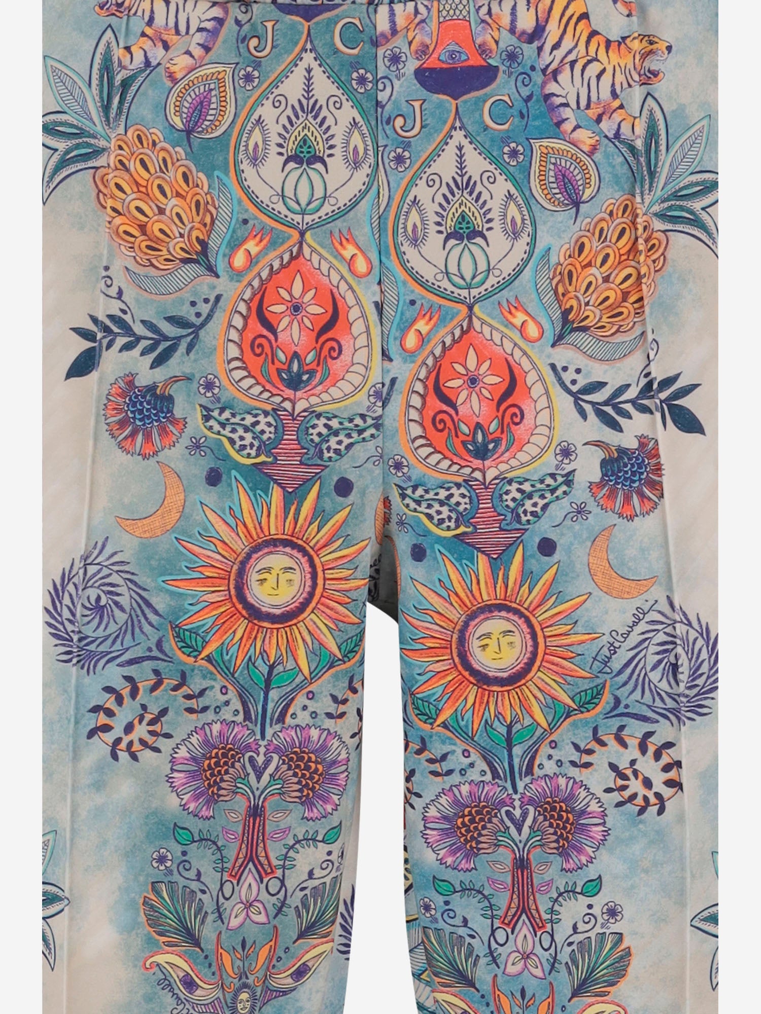PANTALONI IN NYLON STRETCH CON MOTIVO FLOREALE 80OAAE11 CF120R86 JUST CAVALLI 