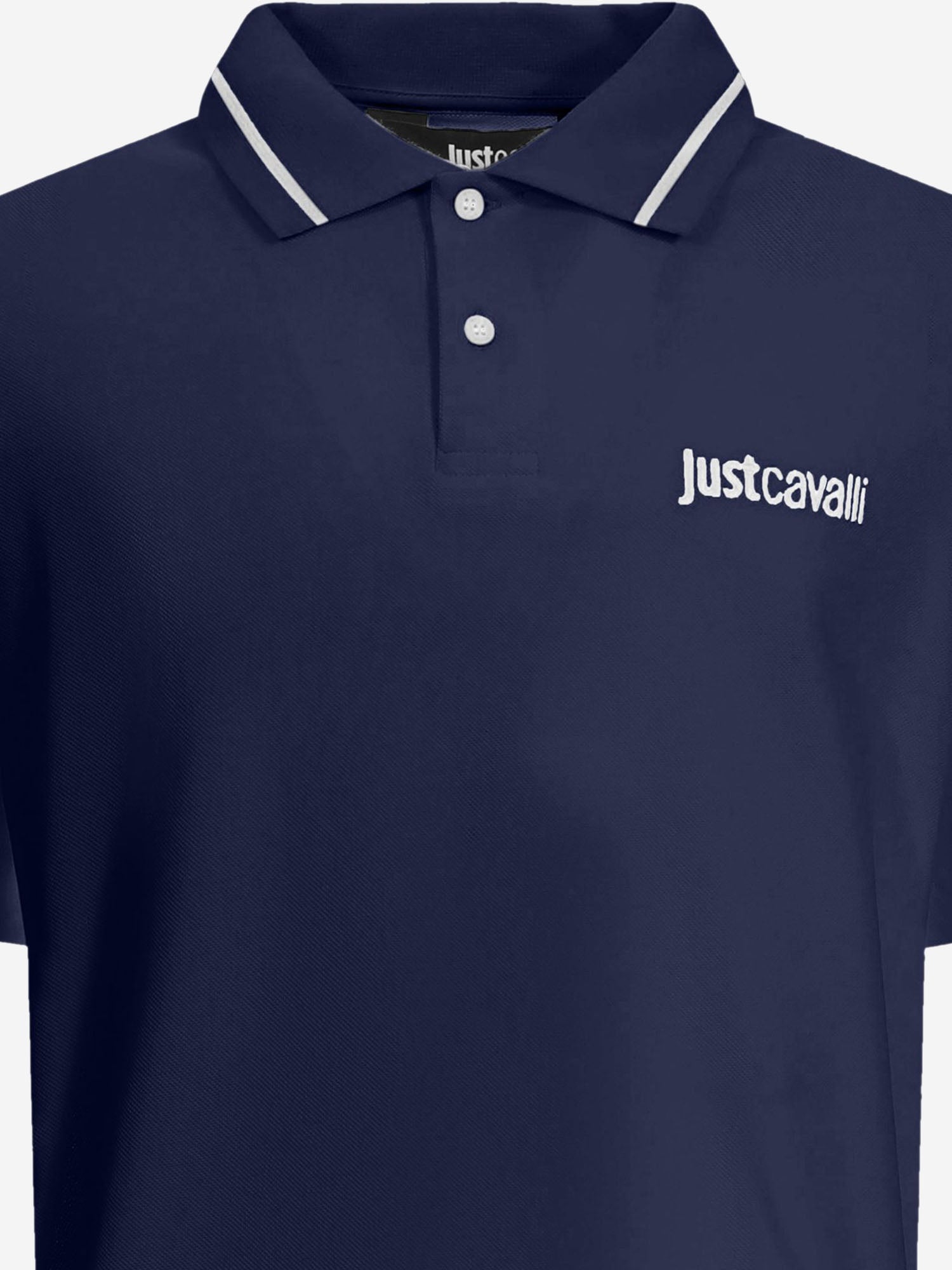 POLO IN COTONE CON COLLETTO BICOLORE E LOGO 80OAGT12 CJ506204 JUST CAVALLI 