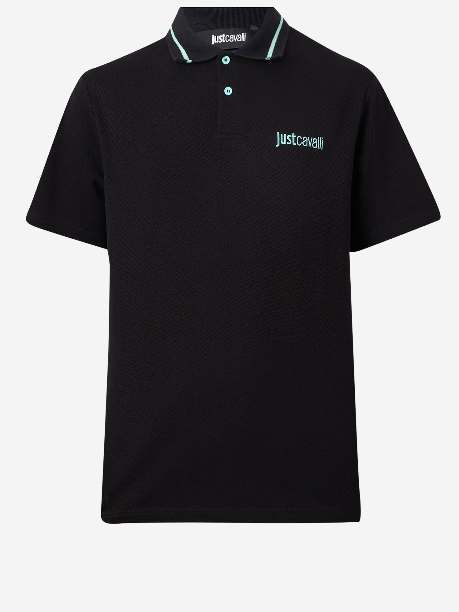 POLO IN COTONE CON COLLETTO BICOLORE E LOGO 80OAGT12 CJ506899 JUST CAVALLI 