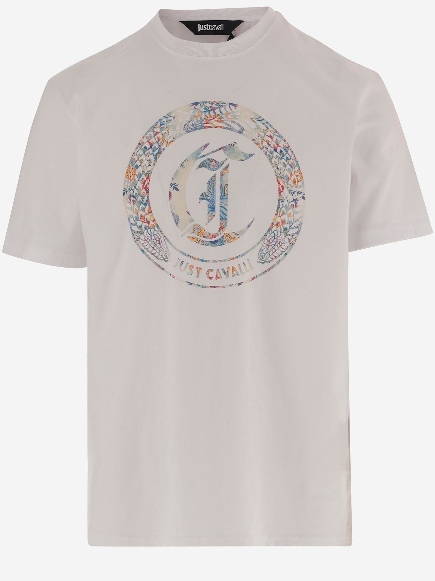 T-SHIRT IN COTONE CON STAMPA 80OAHE01 CJ110003 JUST CAVALLI 
