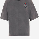 T-SHIRT IN COTONE CON RICAMO FIAMMA E LOGO POSTERIORE 80OAHE22 CJW13899 JUST CAVALLI 