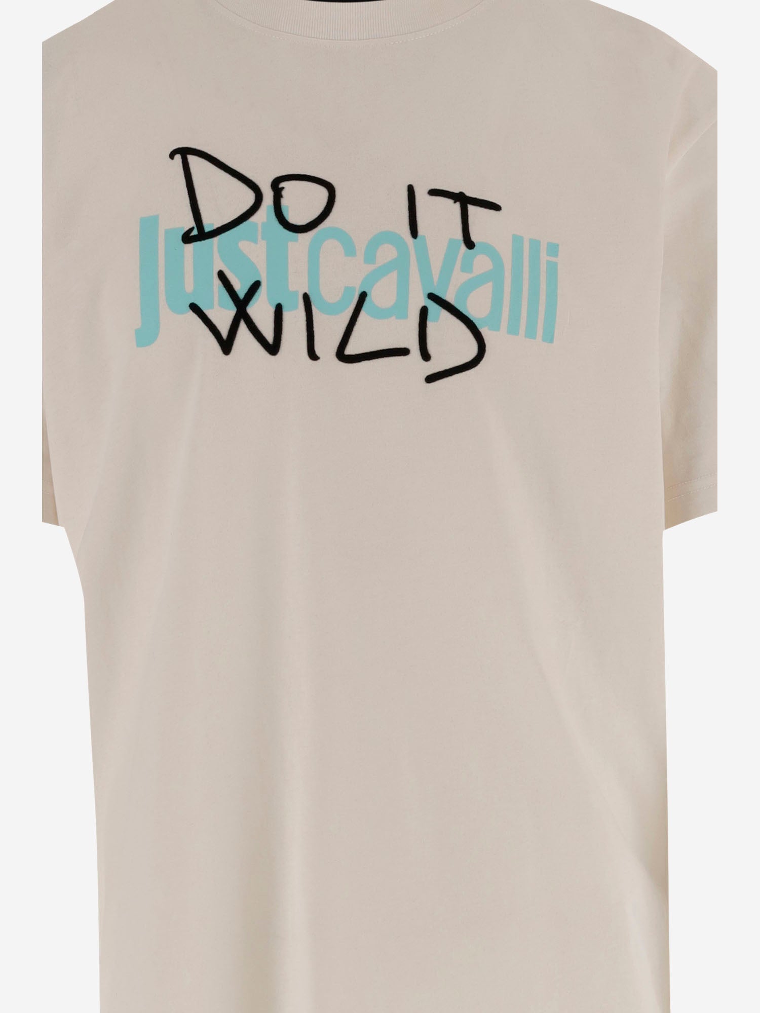 T-SHIRT IN COTONE CON STAMPA 80OAHT09 CJ500004 JUST CAVALLI 