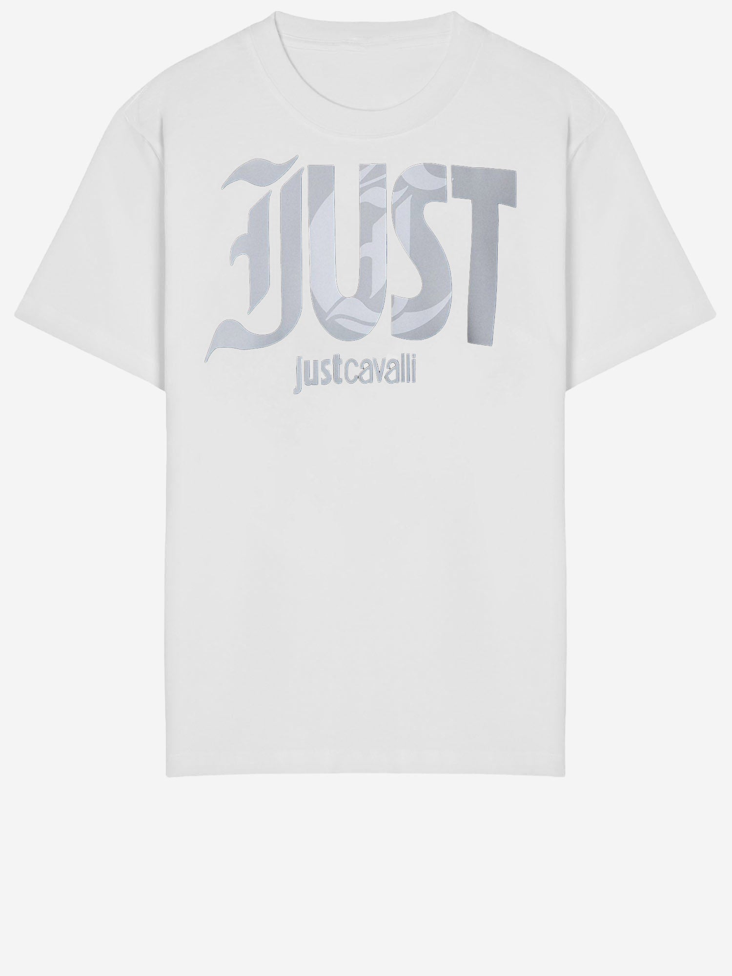 T-SHIRT IN COTONE CON STAMPA LOGO 80OAHT28 CJ500004 JUST CAVALLI 